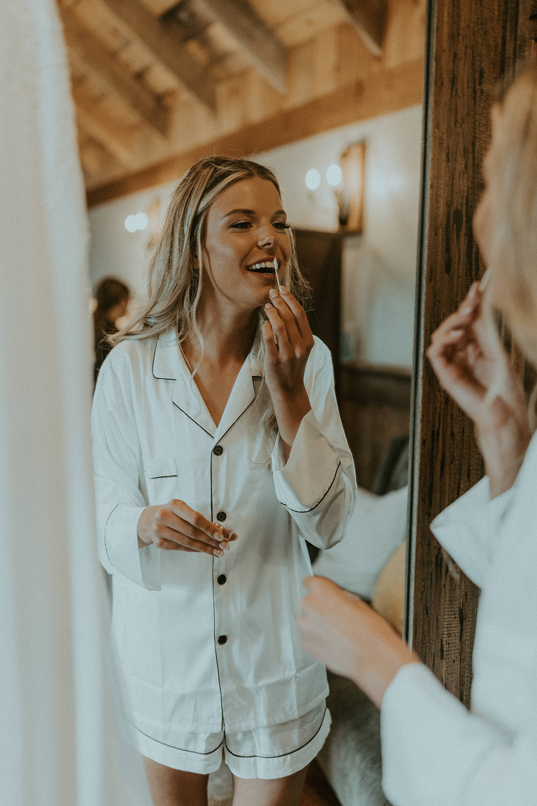Bride getting ready for the wedding at The Lincoln Marriott Cornhusker Hotel, taken by McKenna Christine Photography